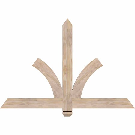 Ekena Millwork Redmond Smooth Timber Gable Bracket, Douglas Fir, 48"W x 32"H x 1 1/2"D x 3 1/2"F, 16/12 Pitch GBW048X32X0204RED00SDF